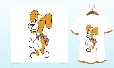 Dog thumbs up t-shirt design, Dog t shirt Vector Graphics to download