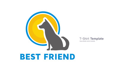 Dog and sun t-shirt design, Dog t shirt Vector Graphics to download