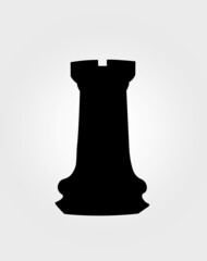 Chess piece; Castle. Vector drawing.