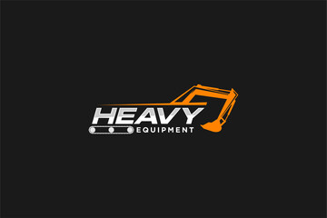 Excavator construction logo design, excavator logo element heavy equipment work. transportation vehicle mining.