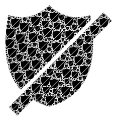 Repeating composition from stop shield. Flat vector stop shield collage is composed from randomized self stop shield items.