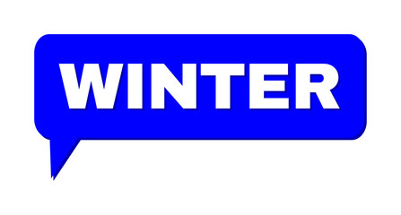 Chat WINTER Colored Cloud Frame. WINTER caption is located inside colored banner with shadow. Vector quote caption inside chat frame.