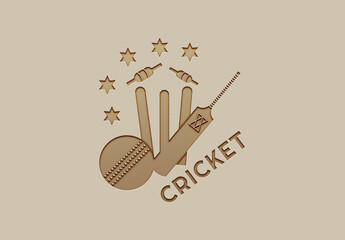 3d cricket logo design concept