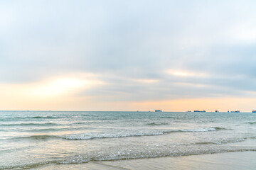 Sea and sand in Silver Beach, Beihai City, Guangxi Province, China
