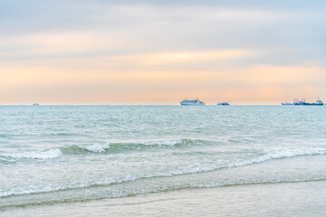 Sea and sand in Silver Beach, Beihai City, Guangxi Province, China