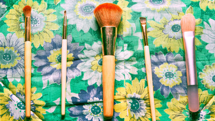 Set of brushes for face . Make Up Professional Face Pack Brush