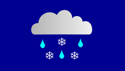 Weather - Sleet. Vector illustration