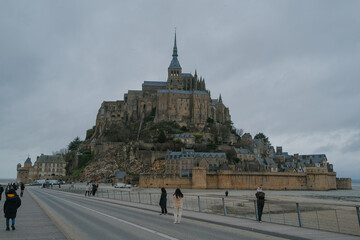 Mont-saint-michel in cloudy day