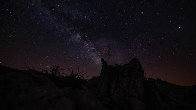 amazing milky way over rocks in Spain