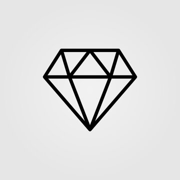 Diamond icon in line design style. Brilliant symbol. Vector illustration.