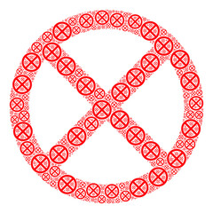 Repeating collage from stopped. Flat vector stopped abstraction is formed from repeating itself stopped parts.