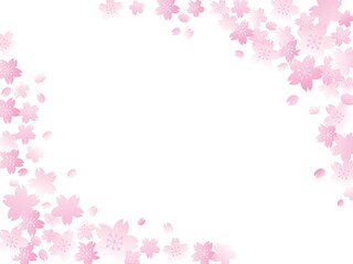 Obraz na płótnie Canvas ピンクの桜のフレームイラスト　コーナー