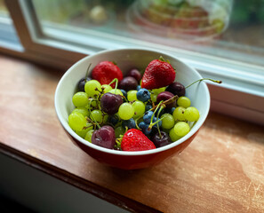 grapes and strawberries