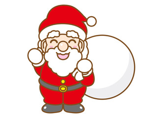 笑顔のサンタのイラスト_ベクター2