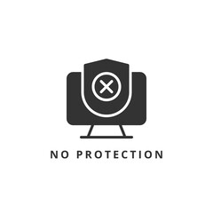 no protection icon vector illustration. no protection icon glyph design.