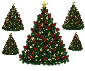 christmas tree isolated on white