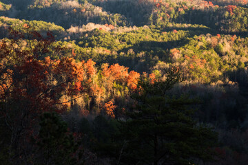 Obraz premium Sunrise over the Great Smokey Mountains in Tennessee. 