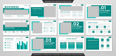 Fototapeta na wymiar modern business presentation template with minimalist style and simple layout use for business annual report 