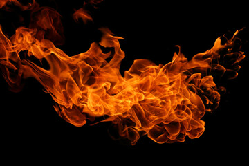 Abstract Fire flame isolated on black background