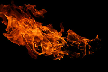 Abstract Fire flame isolated on black background