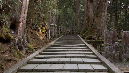 Ancient tombs at Okunoin Cemetery in Kouyasan