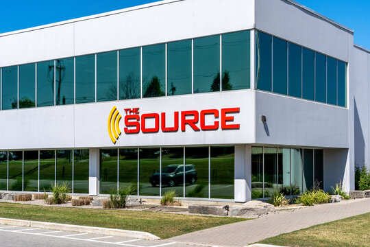 Barrie, Ontario, Canada - August 4, 2019: Source Canada Headquarters in Barrie, Ontario, Canada. The Source is a Canadian consumer electronics and cell phone retail. 