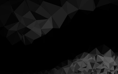 Dark Black vector polygonal background.