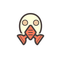 gAir purifying respirator or gas mask icon. That is personal protective equipment (PPE) consist of N95 filter, chemical cartridge and strap. For protect welder, painter from gas, dust, fume and vapour