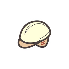 Hard hat or bump cap vector icon. That is type of helmet component of personal and protective equipment (PPE). For industrial or construction site to protect head from injury due to falling object.