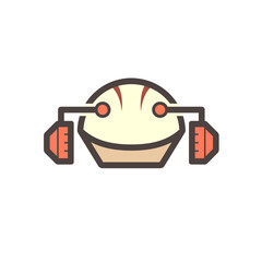 Hard hat or bump cap and earmuff vector icon. That is component of personal and protective equipment (PPE). For industrial or construction site to protect head and ear from hazard and injury.