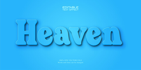 Heaven text, cartoon style editable text effect
