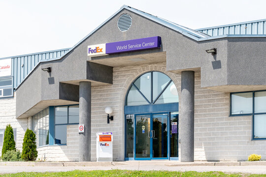 Peterborough, Ontario, Canada - June 8, 2019: FedEx World Service Centre Peterborough, Ontario, Canada. FedEx Corporation is an American multinational courier delivery services company
