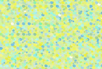 Light Green, Yellow vector background with bubble shapes.