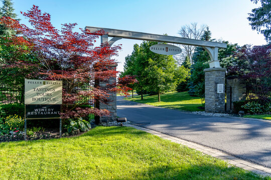 The Niagara-on- the- lake, Ontario, Canada- June 29, 2019: Entrance of Peller Estates Winery And Restaurant in Niagara-on- the- lake, Ontario, Canada.  
