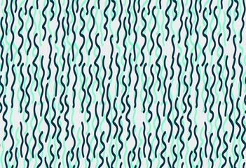 Beautiful vector pattern with hand drawn wavy and curved lines. Geometric abstract seamless digital background