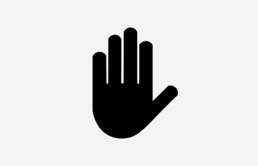 Stop sign with hand. Vector illustration