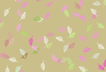 Light Pink, Green vector hand painted template.