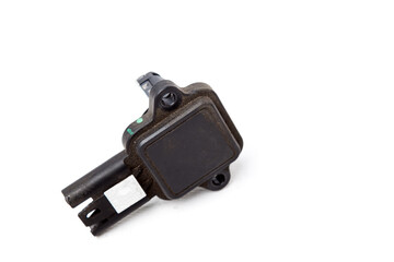 Mass air flow sensor isolated on white background. Auto service industry. Spare parts catalog Auto...