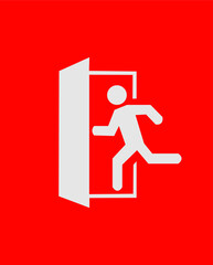 Emergency exit direction sign. Vector illustration