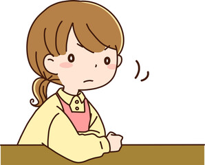 主婦・女性保育士　目を見て頷く