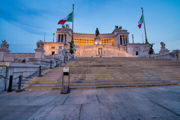 Altar of the Fatherland, Altare della Patria, also known as the National Monument to Victor Emmanuel II, Rome at night, Italy