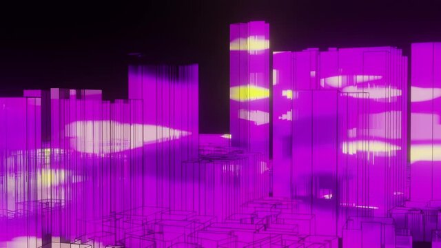 Purple City neon cyber systems data science sci fi