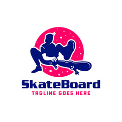 skateboard sport game logo design