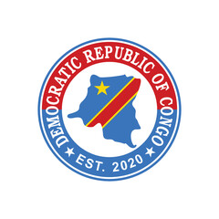 democratic republic of congo map vector , country logo