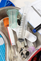 Syringe and Blood collection tube equipment for blood drawing