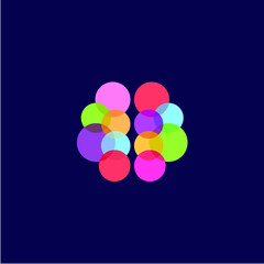 simple colorful fun dots brain logo