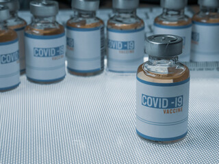 vaccine covid 19 in bottle for medical content.