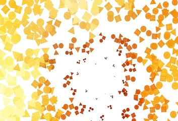 Light Yellow, Orange vector template with crystals, circles, squares.