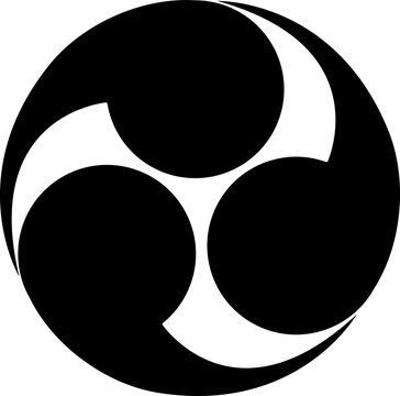 矢立 太鼓型 三つ巴模様
