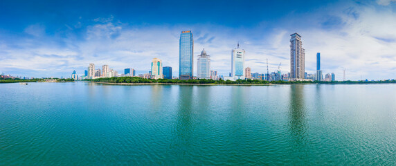 Cityscape of Bailuzhou Park, Xiamen, China